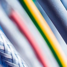 Fiber to the Desktop close-up of fiber optic cables